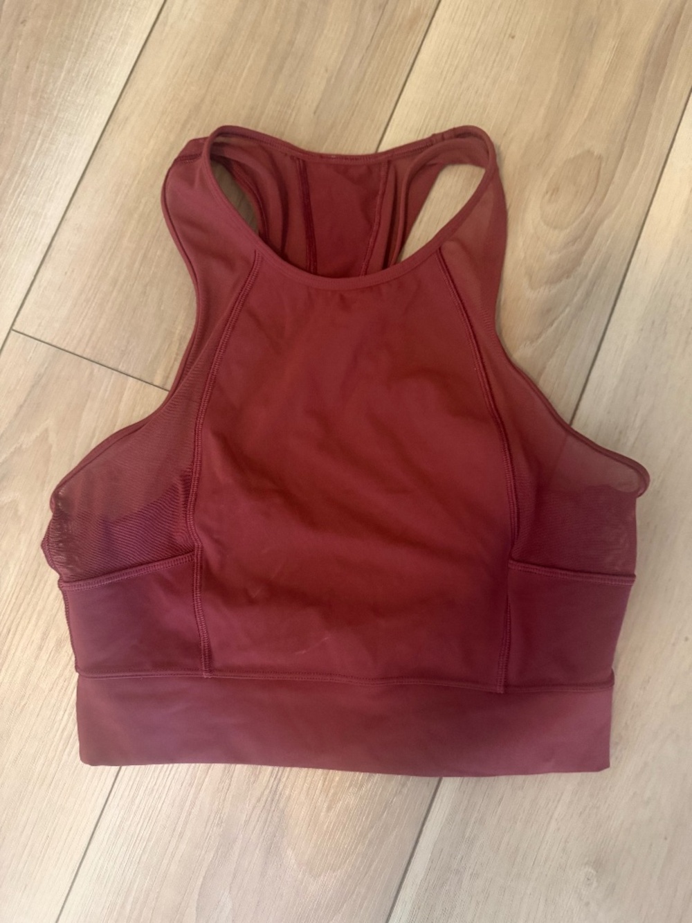 Lululemon Red Sports Bra Tank Size 10 High Neck Racerback Athletic